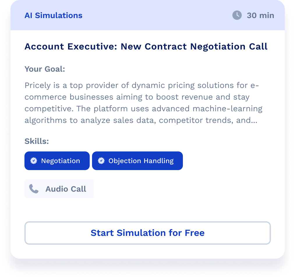 AI Simulations by Anthropos for Account Executive with voice calls
