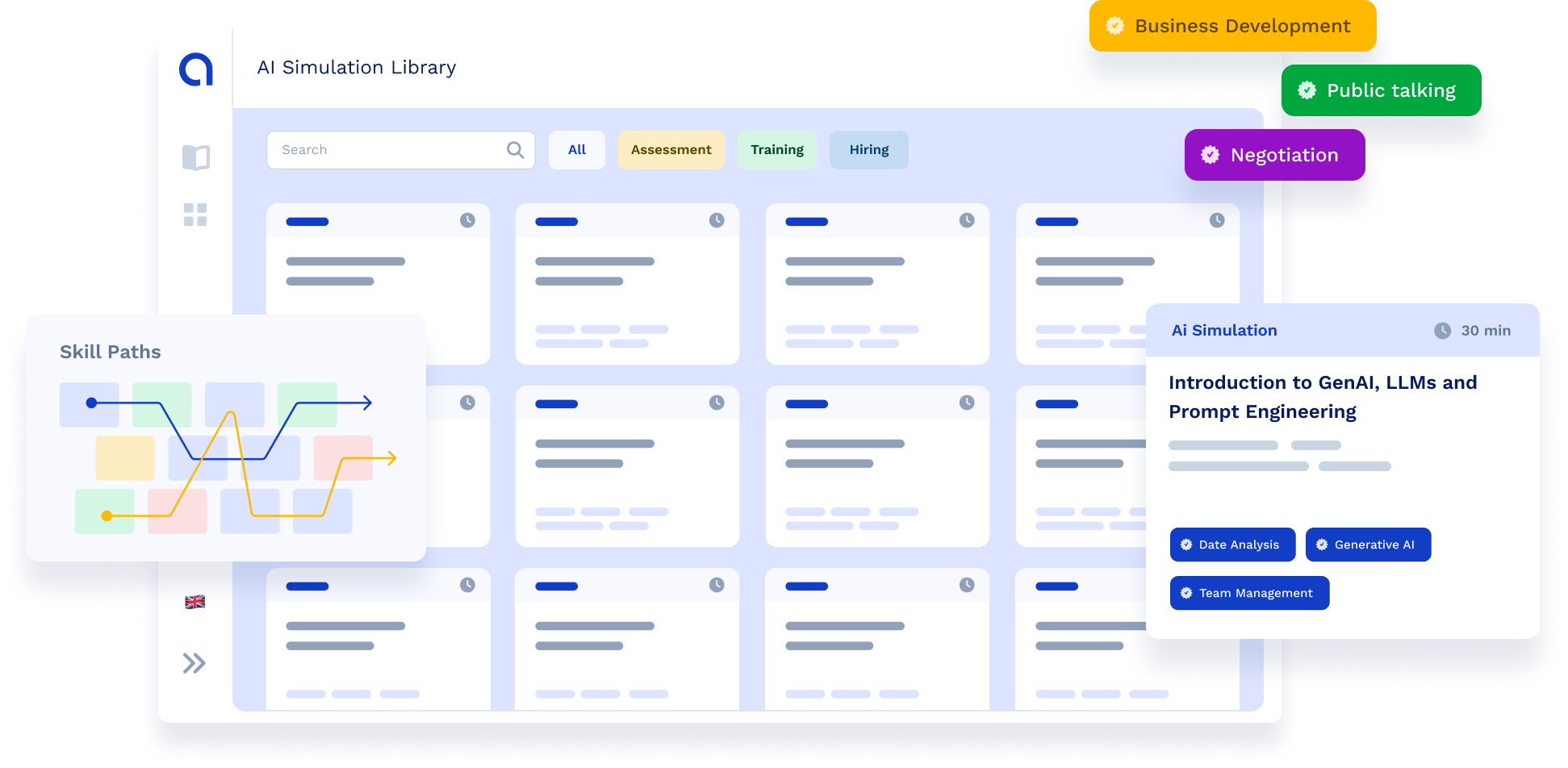 AI Simulations Library for hands-on simulations for tech and non tech roles by Anthropos
