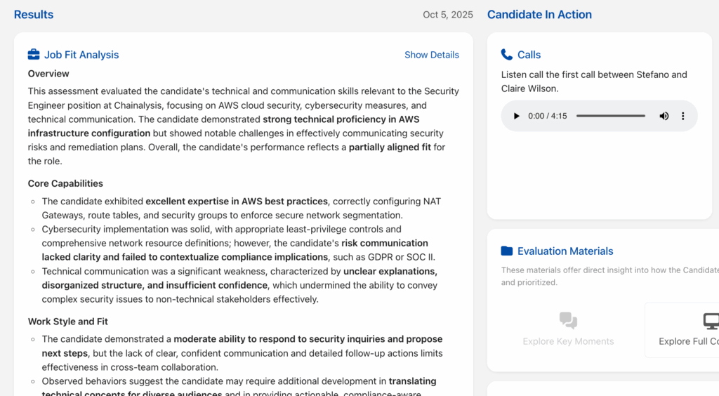 Job fit analysis from AI Simulations by Anthropos