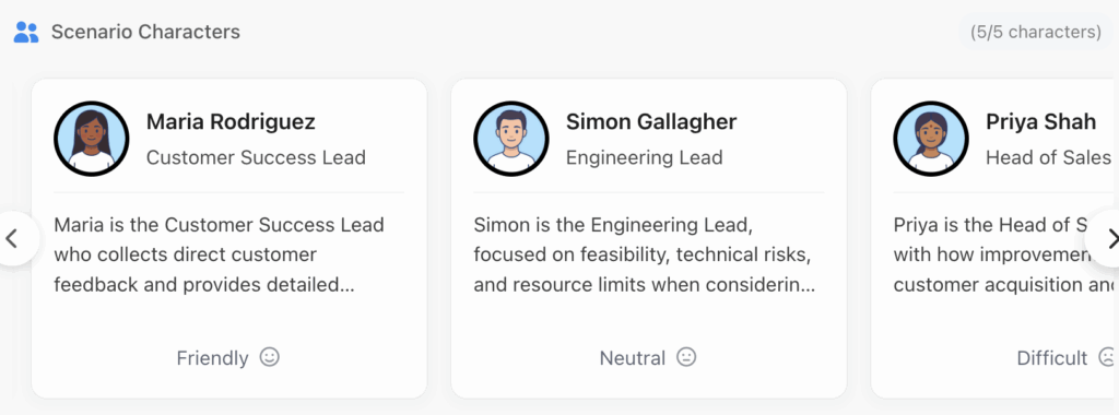 Product managers ability to manage stakeholders – AI Simulations by Anthropos