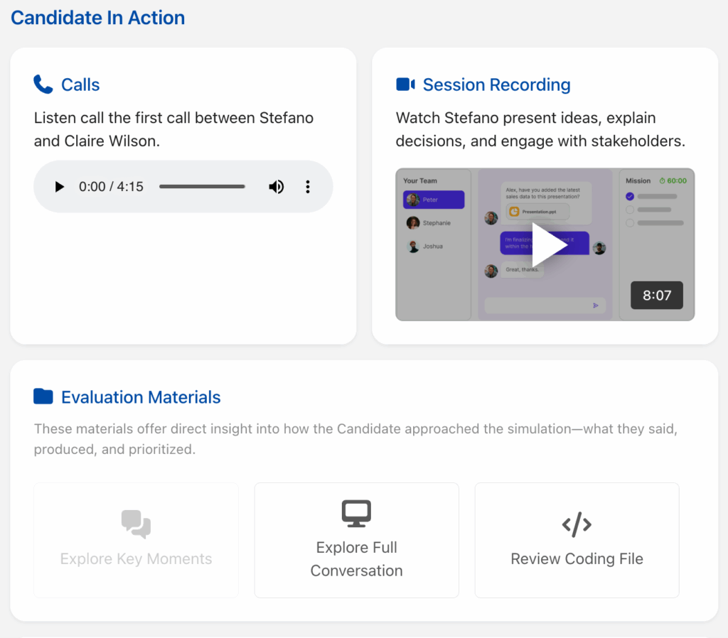 Video and audio recording candidate screening – Anthropos AI Simulations