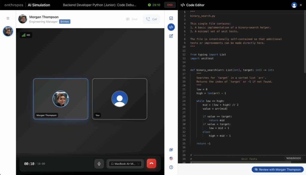 Audio conversations to assess software engineer soft and interpersonal skills