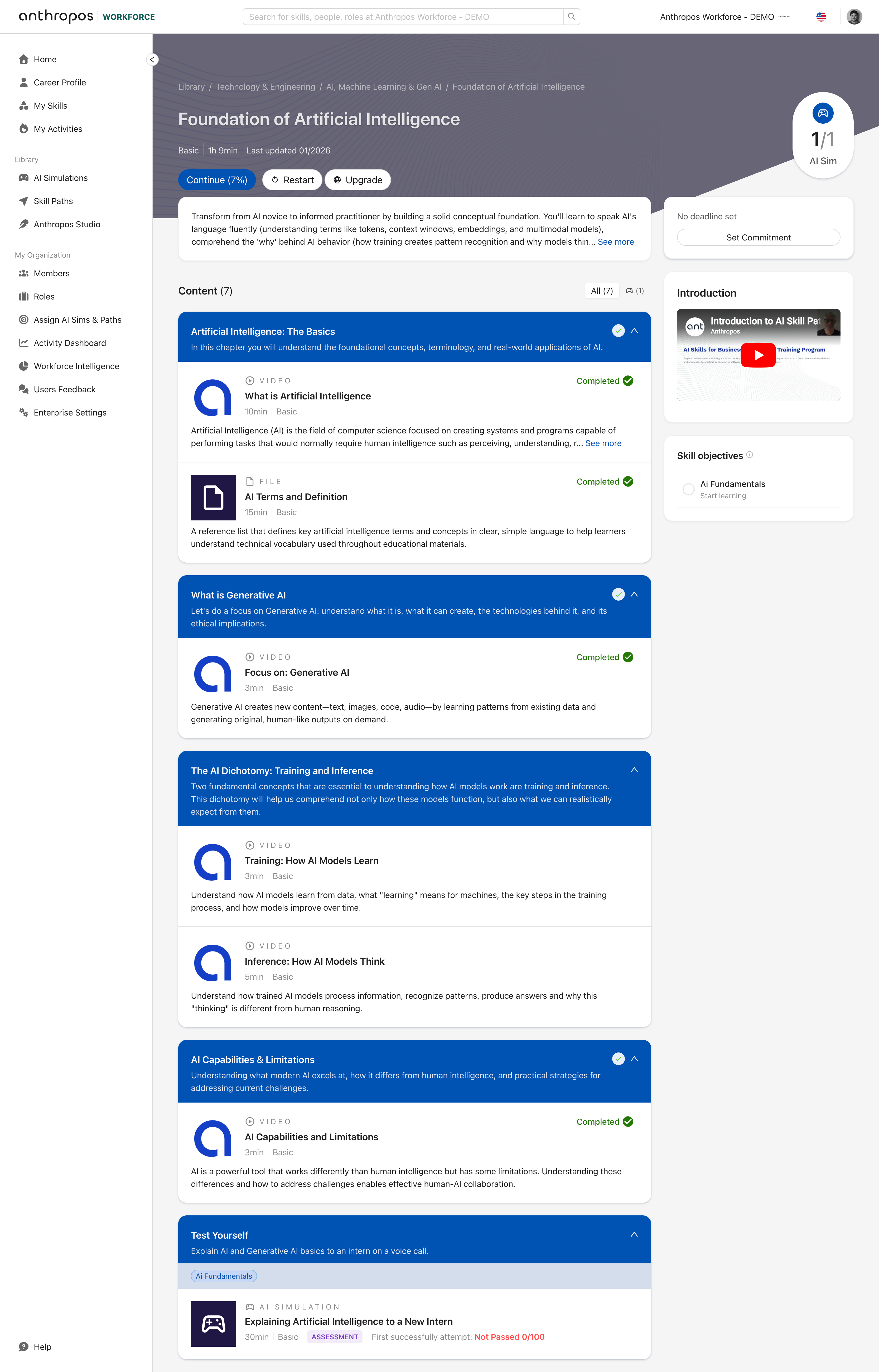 A finished Skill Path: structured chapters tailored to a person's role and skill gaps, ready to assign