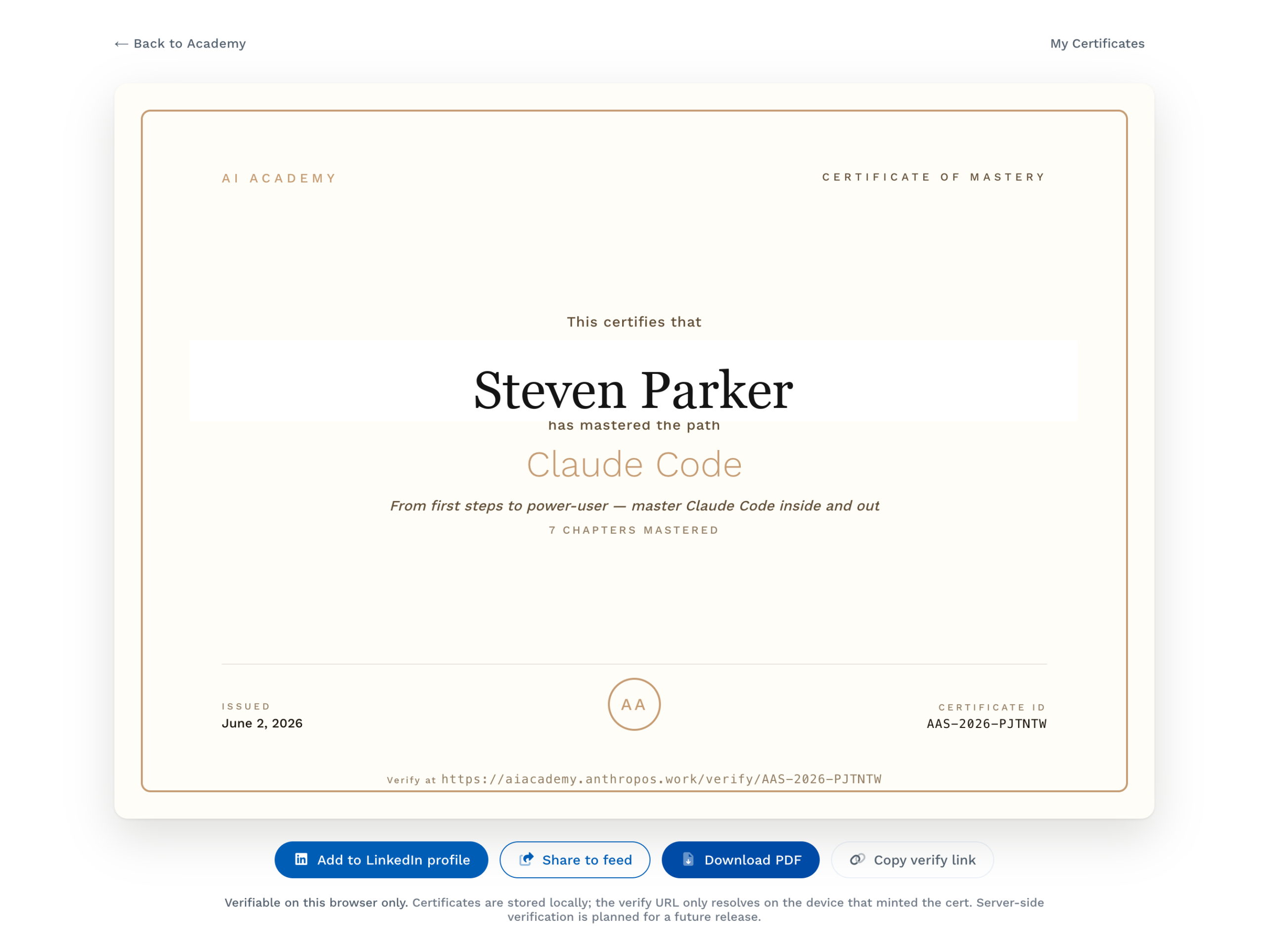Certificate