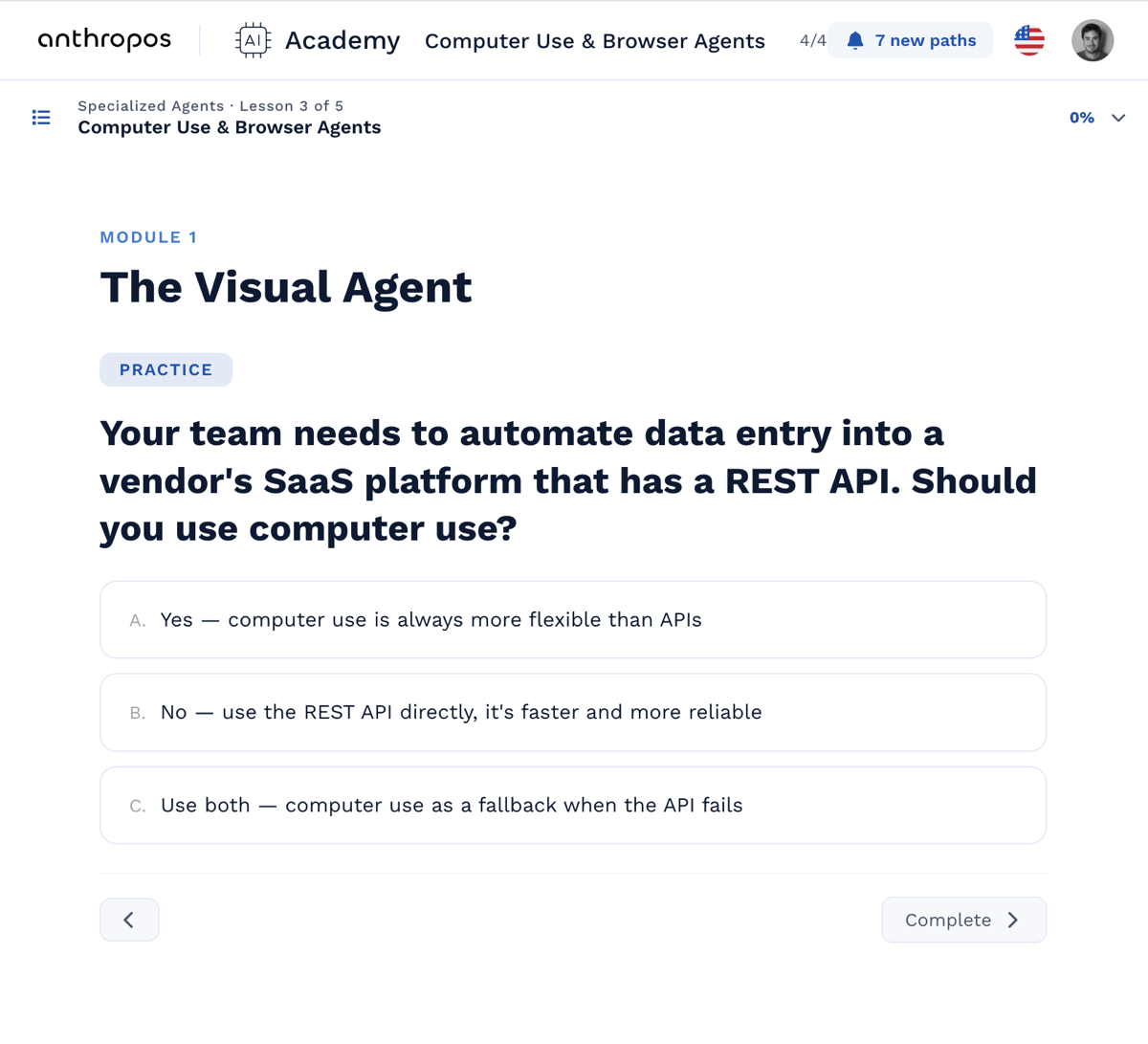 A hands-on lesson in the AI Academy