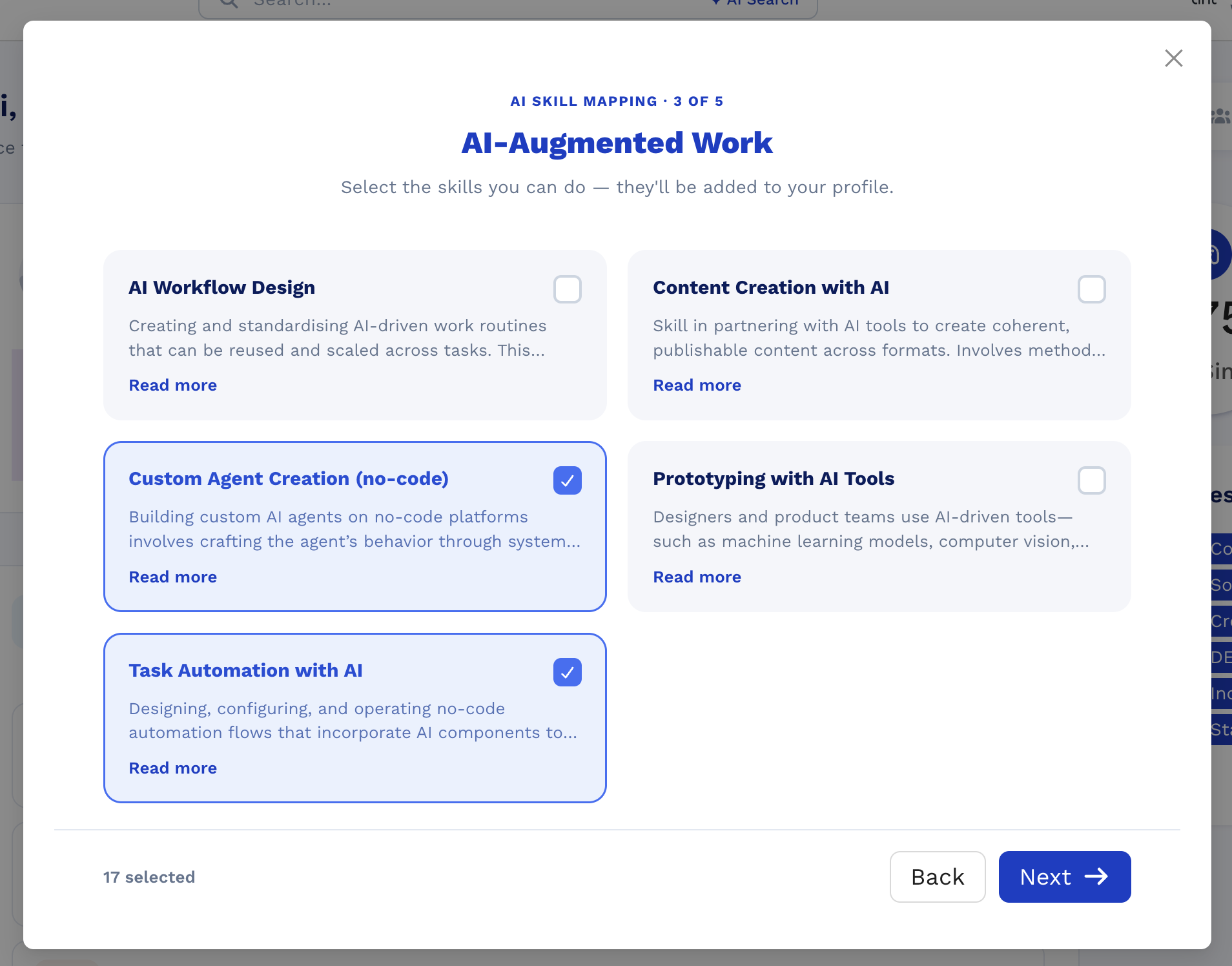 AI skill mapping — augmented work