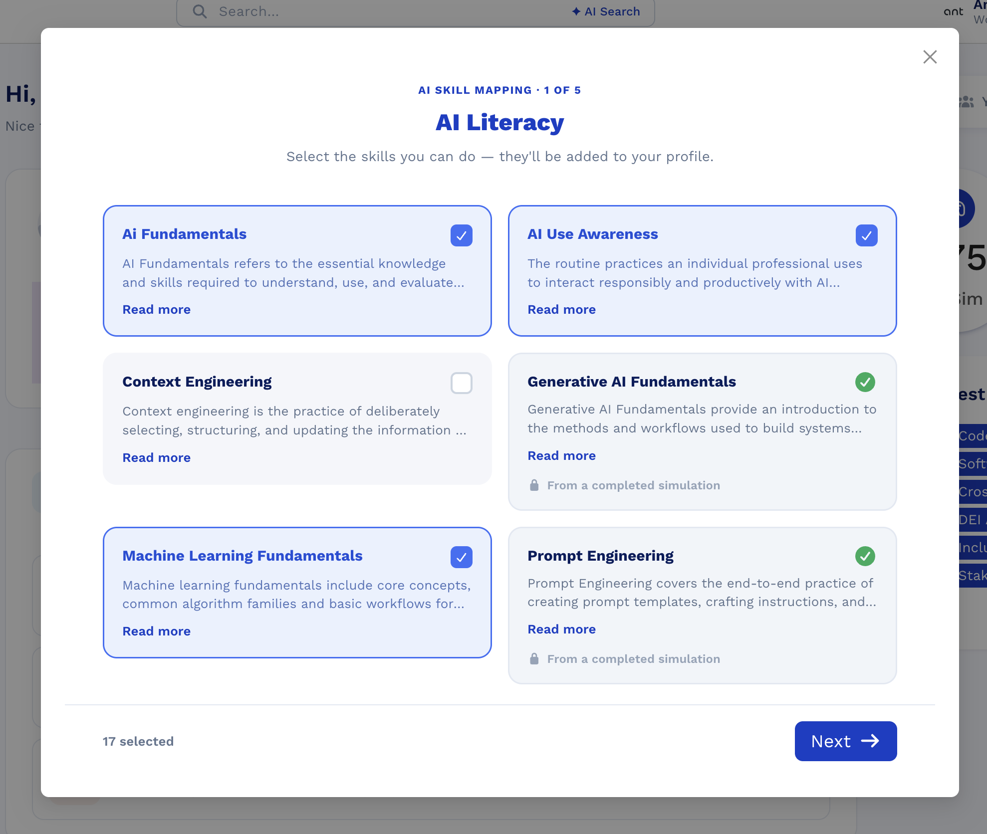 AI skill mapping — AI literacy