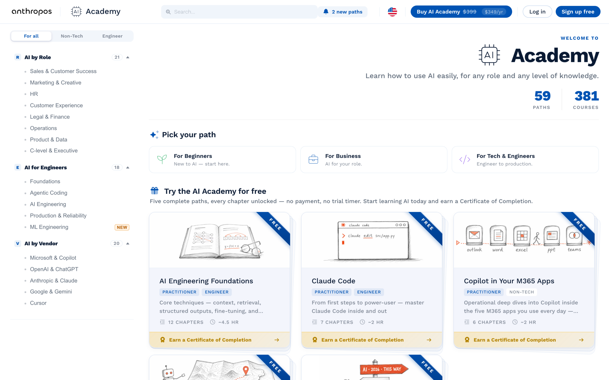 AI Academy catalog